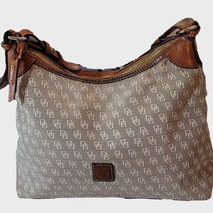 Dooney & Bourke Gray and Brown Hobo Bag